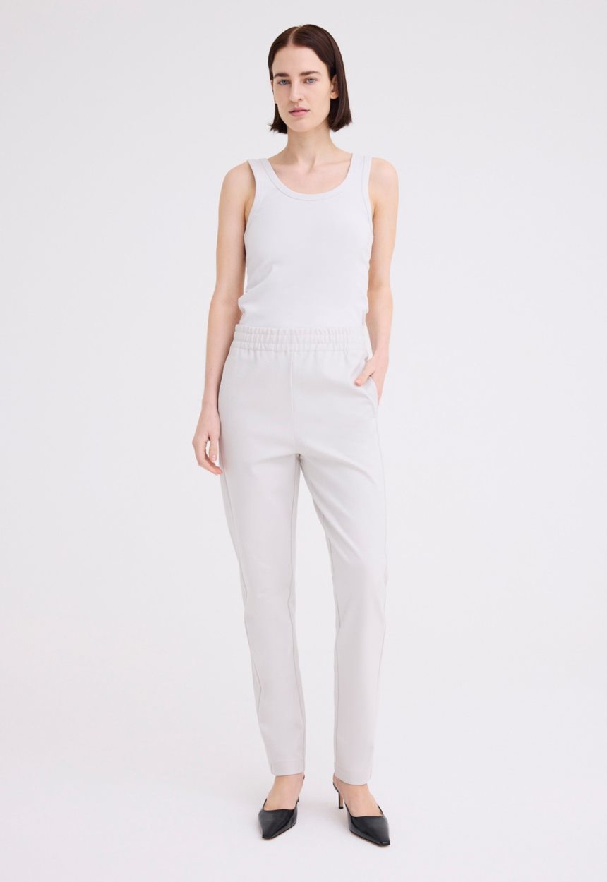 Jac+Jack Cub Cotton Ponte Pant - Ghost White